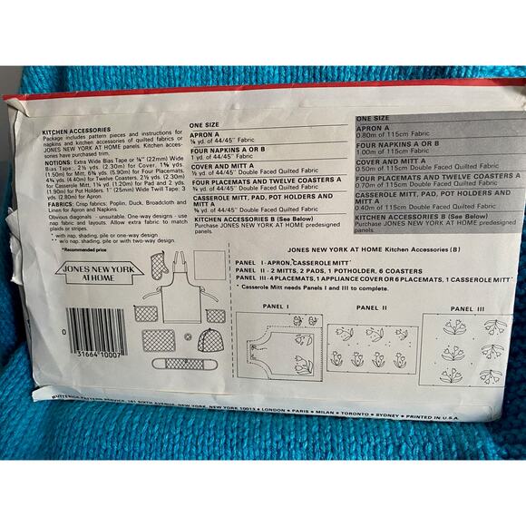 Butterick Sewing pattern 4147 Apron toaster cozy place mat - Picture 5 of 8